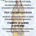 Ďakovná a rozlúčková svätá omša p. dekana Ľubomíra Havrana